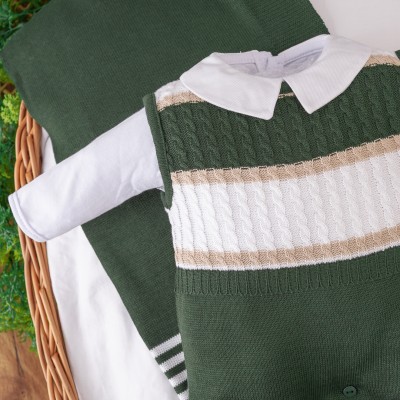 Saída de Maternidade Thommy - Verde Militar e Bege